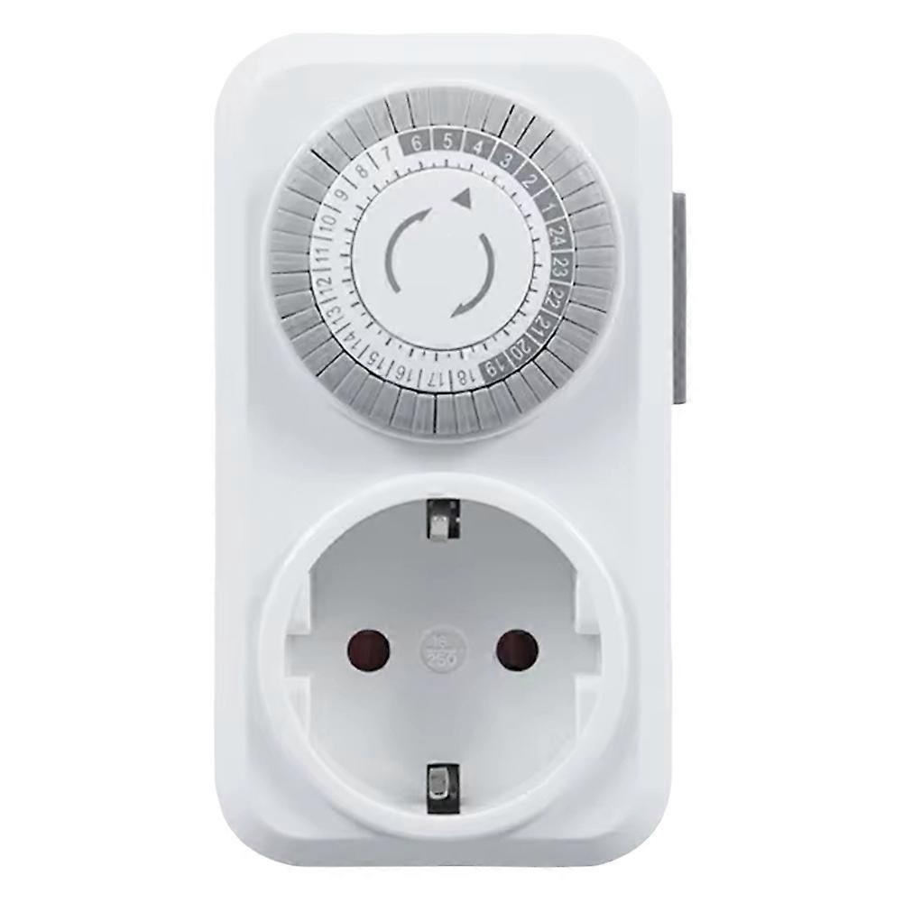Timing Socket 24-Hours Cycle Switch Mechanical Timer Automatic Shutdown with Overload Protection 16A High-Power EU Plug