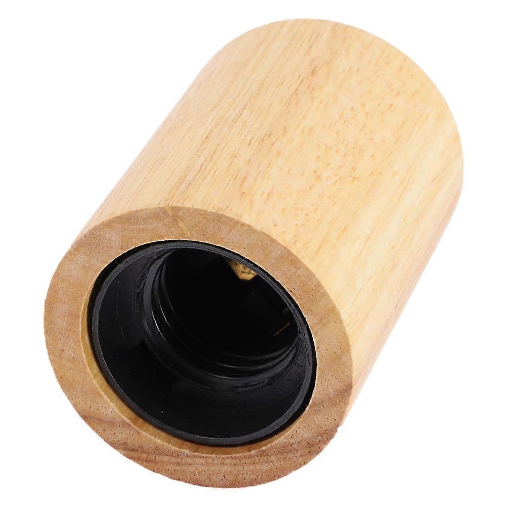 Wooden Bulb Socket for Lamp Use E27 Base 2Pcs Durable Khaki Lamp Holder