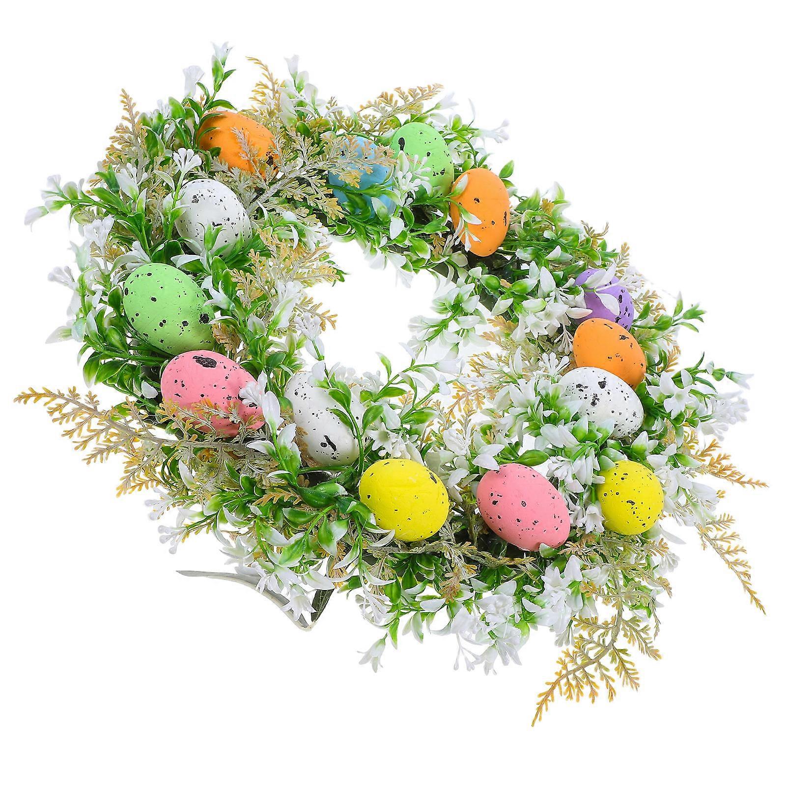 Easter Bunny Wreath Featuring Greenery for Front Door Hanging Decor