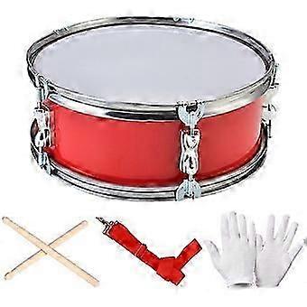 13 Inch Snare Drum Set With Adjustable Strap Red For Learning And Performing Music Percussion Marching Drum Drumsticks