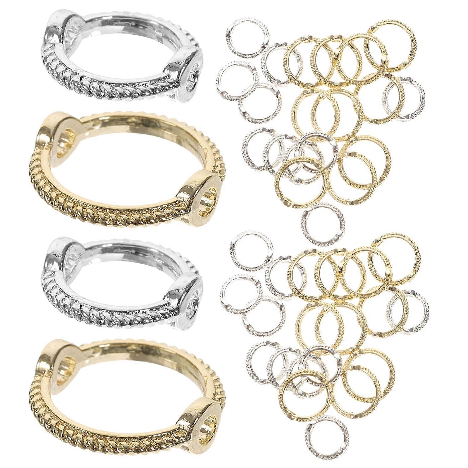 40pcs DIY Bead Frame Metal Circle Bead Frame Connectors Copper Spacers Beads Frame for Beading Making