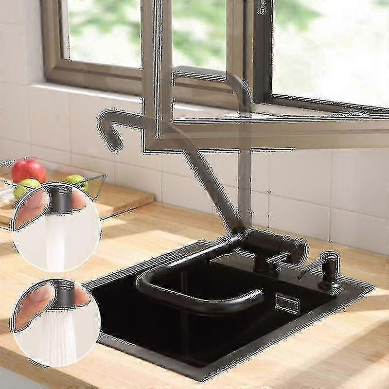 Single Handle Pull Down Kitchen Faucet, 360 Degree Swivel with Front Window
