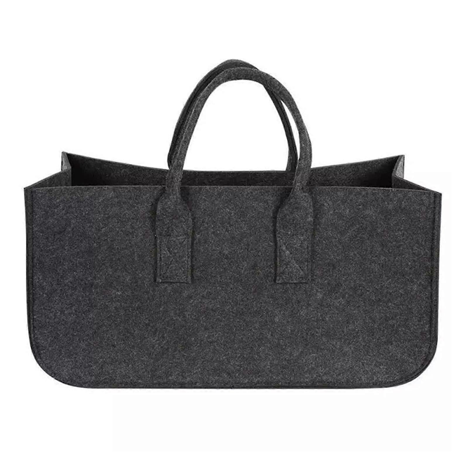 Firewood Carrier Tote Felt Fireplace Log Holder Bag with Large Capacity and Easy Carry Handles