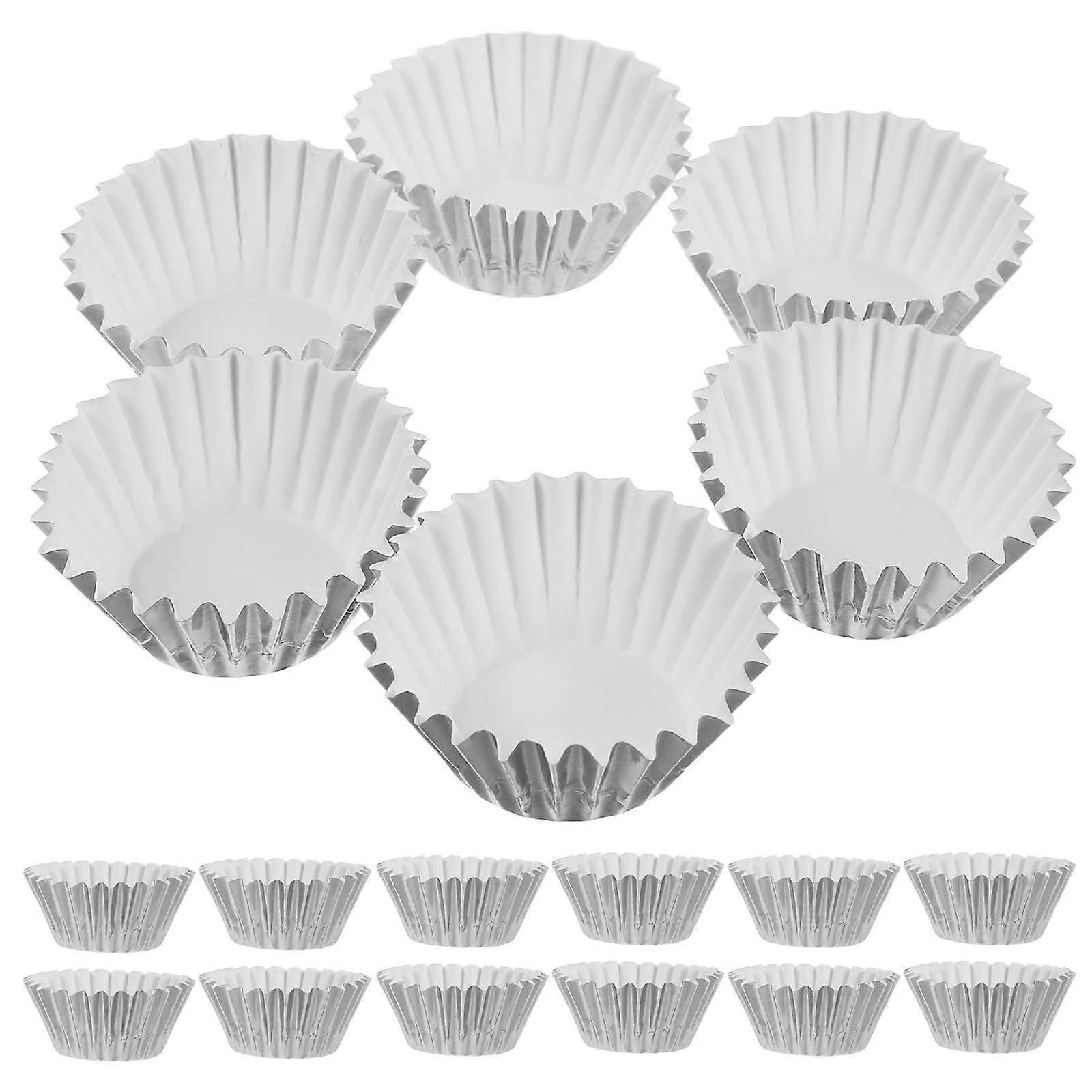 Egg Cake Base Paper Cup Silver Foil Cupcake Liners for Muffin Baking 500Pcs
