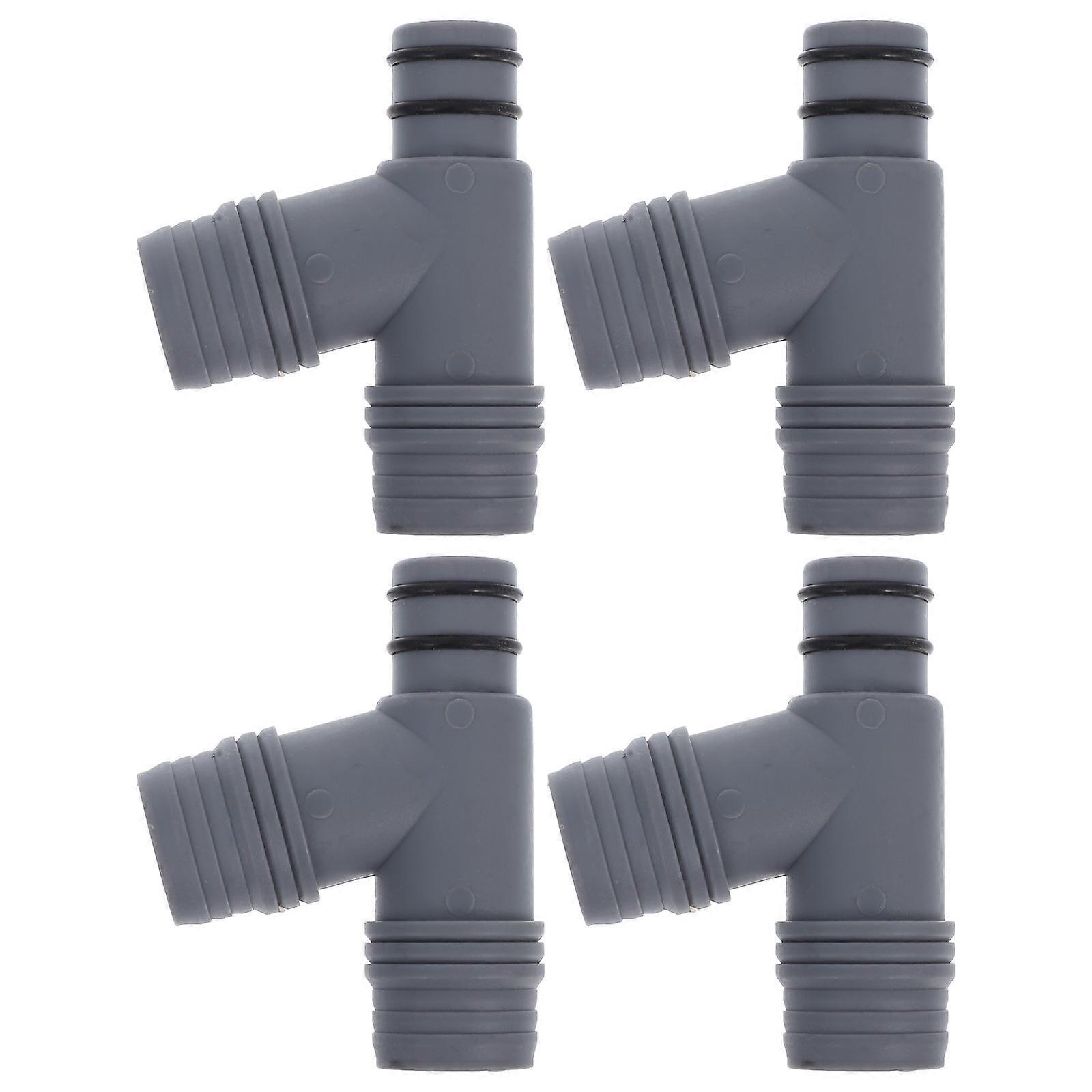 Drain Pipe Overflow Connector Kitchen Sink Adapter Grey ABS