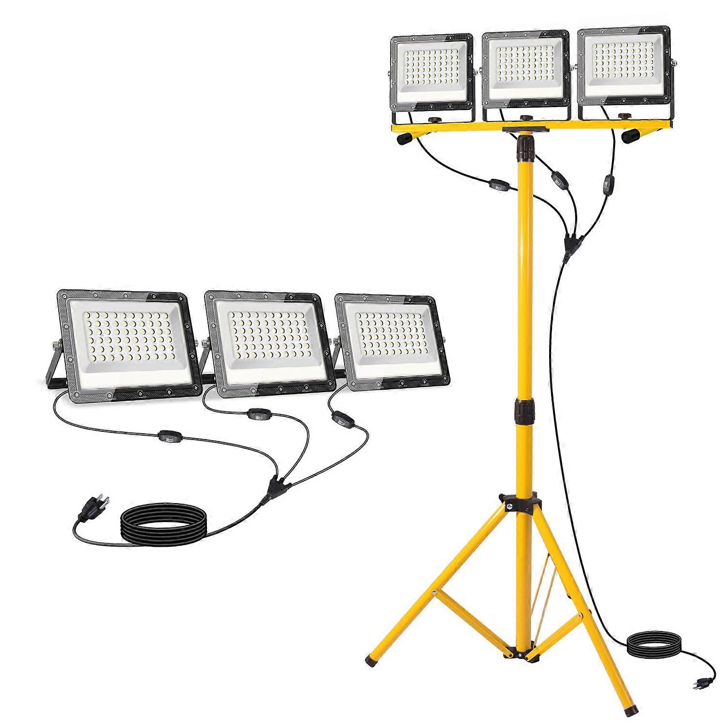 27000 Lumen LED Tripod Work Light, IP65 Waterproof, 360° Adjustable Stand for Outdoor and Garage