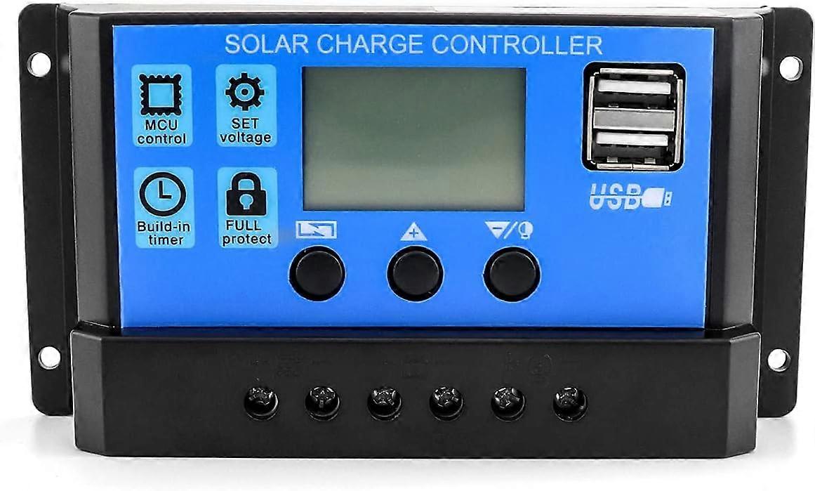Solar charge controller, 30A adjustable parameter backlit LCD display and timer, 1 piece-14148