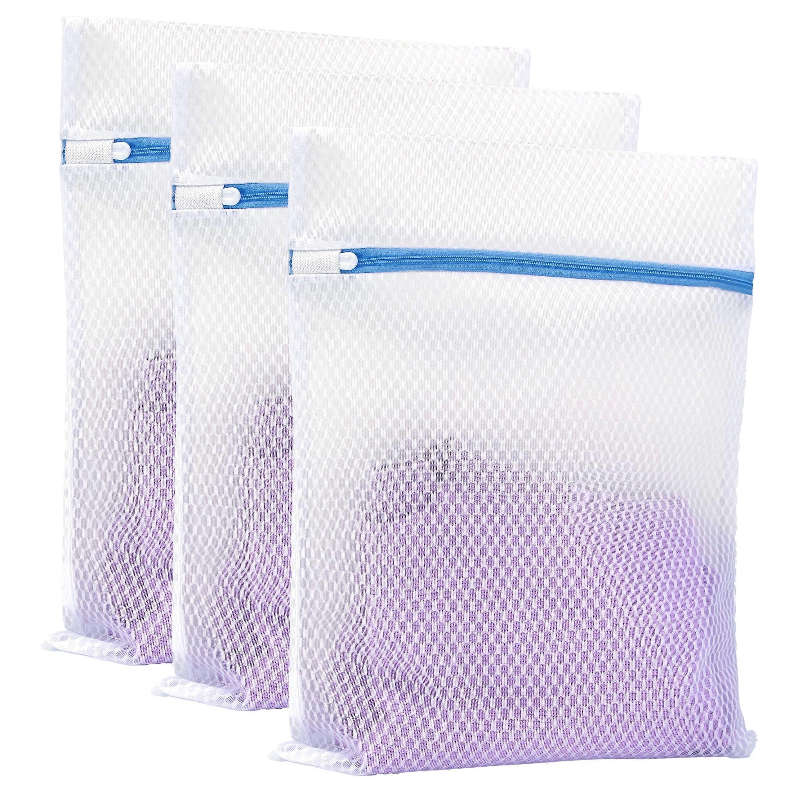 Mesh Laundry Bags 3 Pack Medium 12x16 Ultra Durable Honeycomb Mesh with Rustproof Zipper for Delicates
