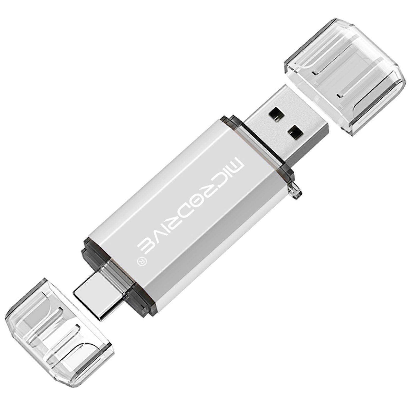 MICRODRIVE 64GB 2-in-1 USB 2.0/Type-C U-Disk Phone Laptop Computer Flash Disk