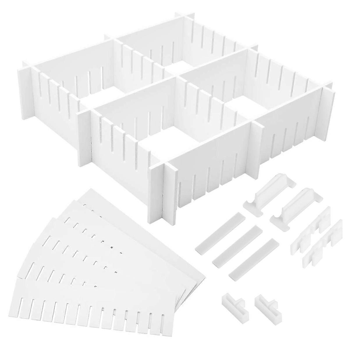 34Pcs Plastic Drawer Organizer Adjustable Partition for Home Use
