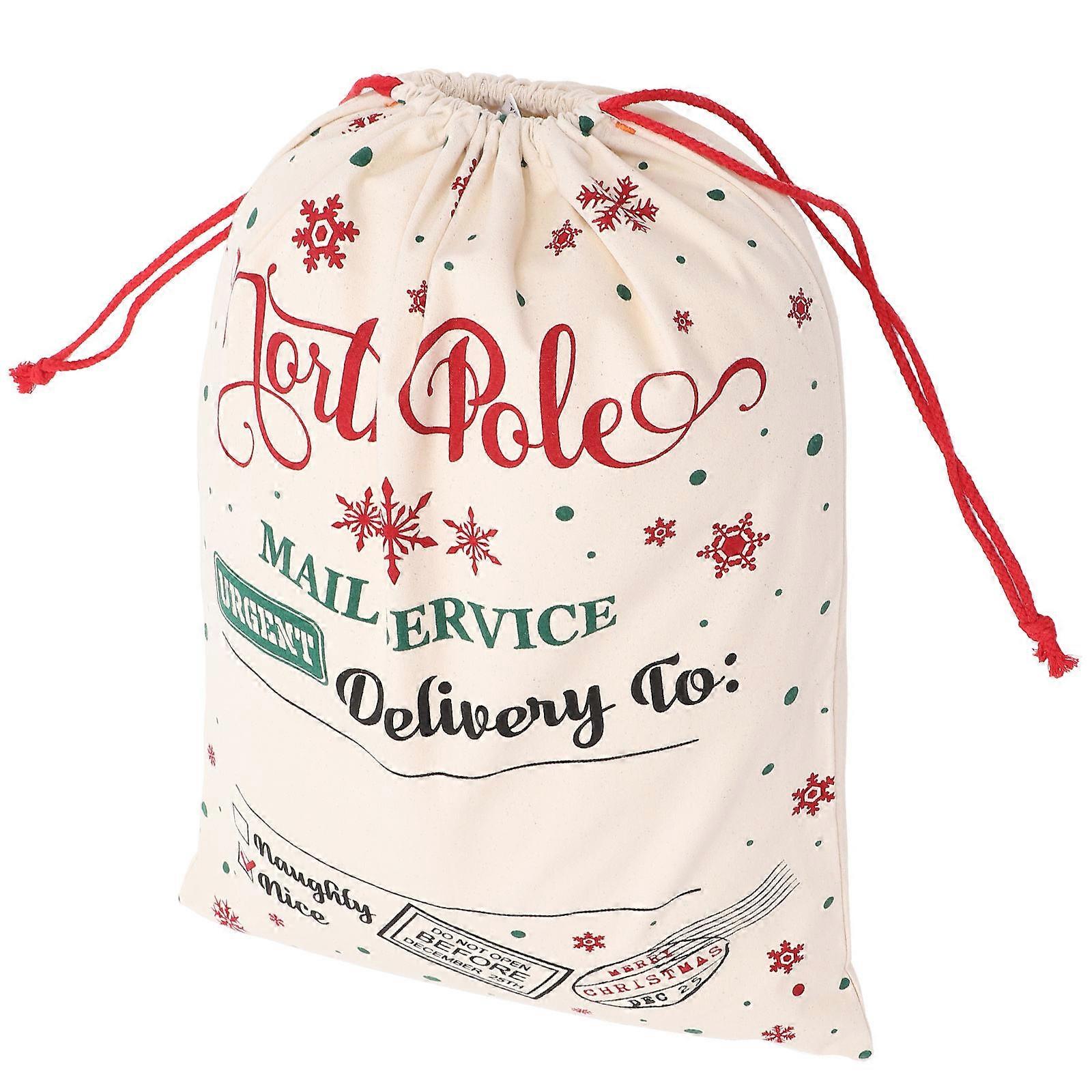 Christmas Drawstring Bag Canvas for Storage Large Capacity Gift Bag