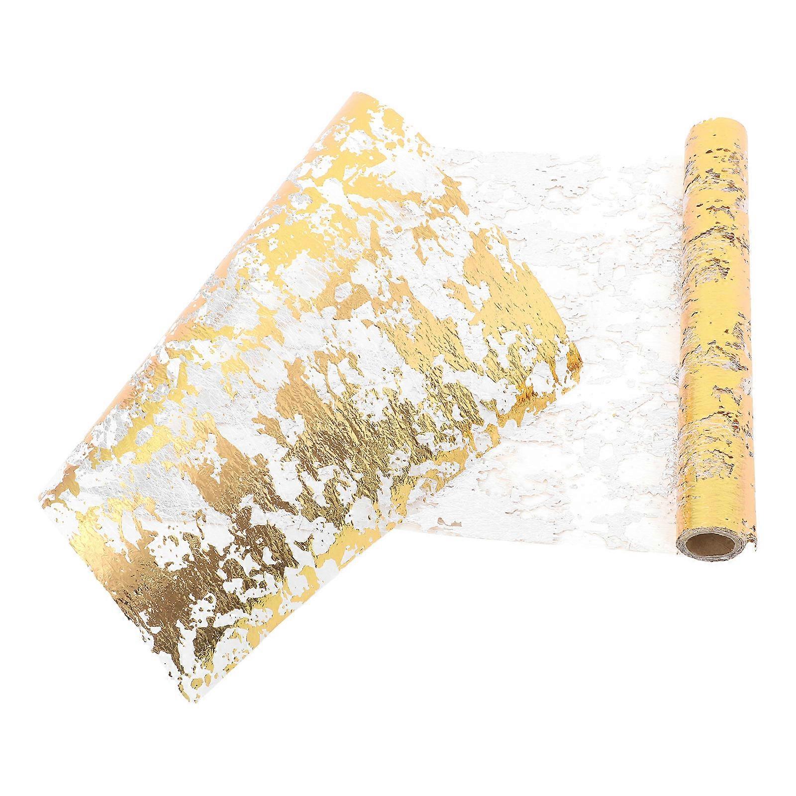 Christmas Table Decor Gold Metallic Table Runner for Party 2Pcs Set