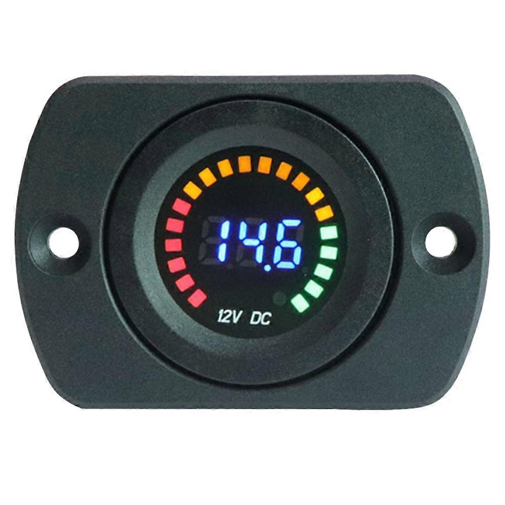Motorcycle Voltage Tester Digital Display Voltmeter 2Pcs Black