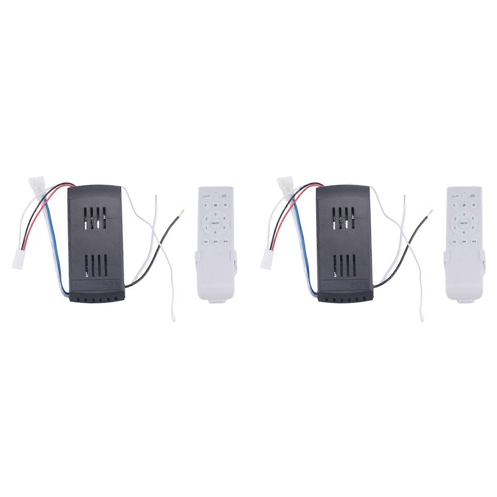2X Universal Ceiling Fan Remote Control Kit 30W 6-Speed Timing Function DC Fan Light Remote Replacement