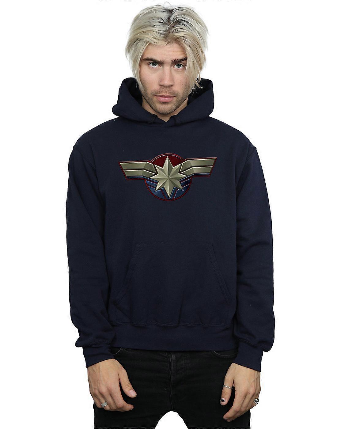 Marvel Men's Captain Marvel Chest Emblem Hoodie