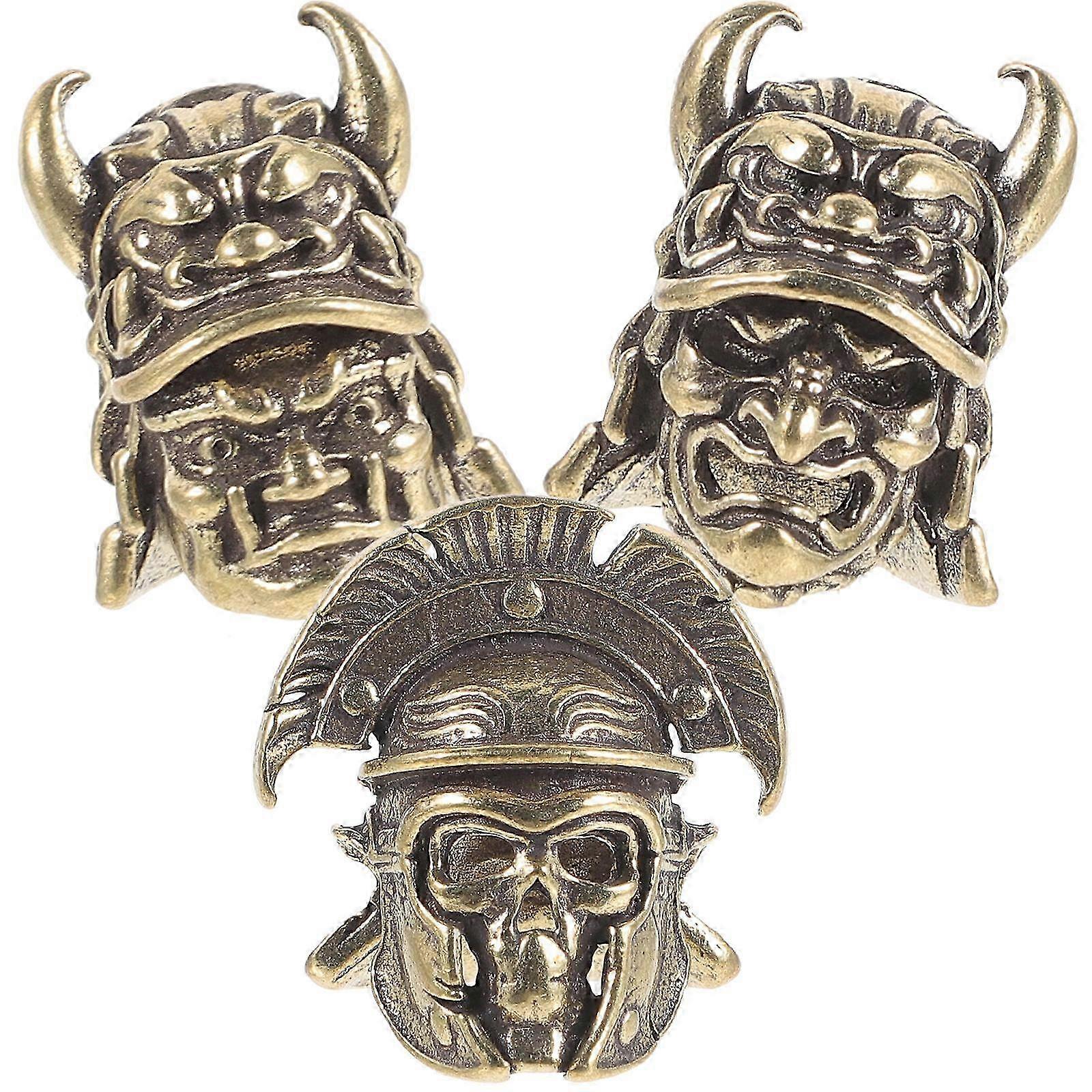 Creative Brass Samurai Pendant for Keychain DIY Accessories 15Pcs