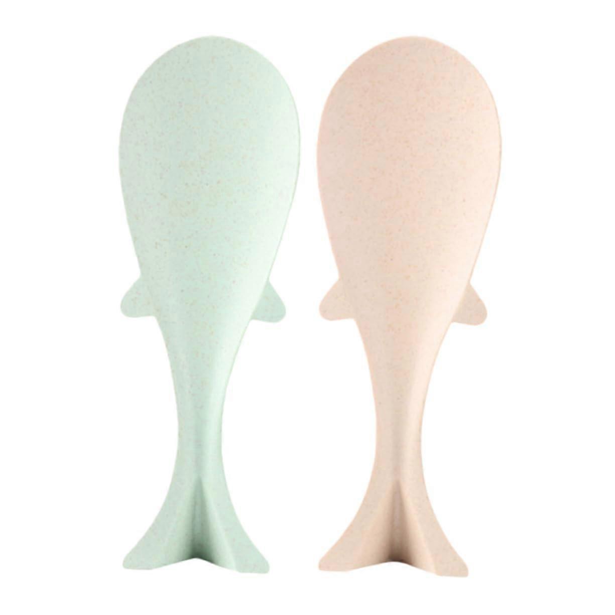 2pcs Fish Shaped Rice Spoon Non Stick Surface Creative Rice Paddle for Home Use