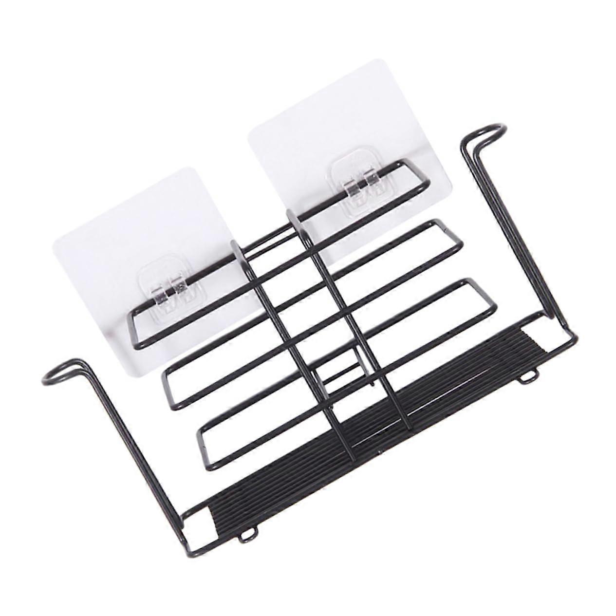 Wall Mounted Toothbrush Holder and Toothpaste Stand, NoDrill Iron Rack with Strong Load Capacity