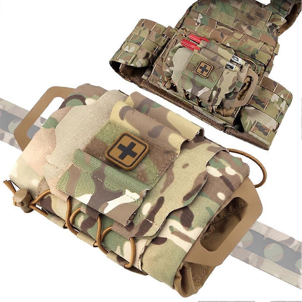 Tactical First Aid Kit Molle EMT Pouch with Rapid Deployment, WaterRepellent Bag