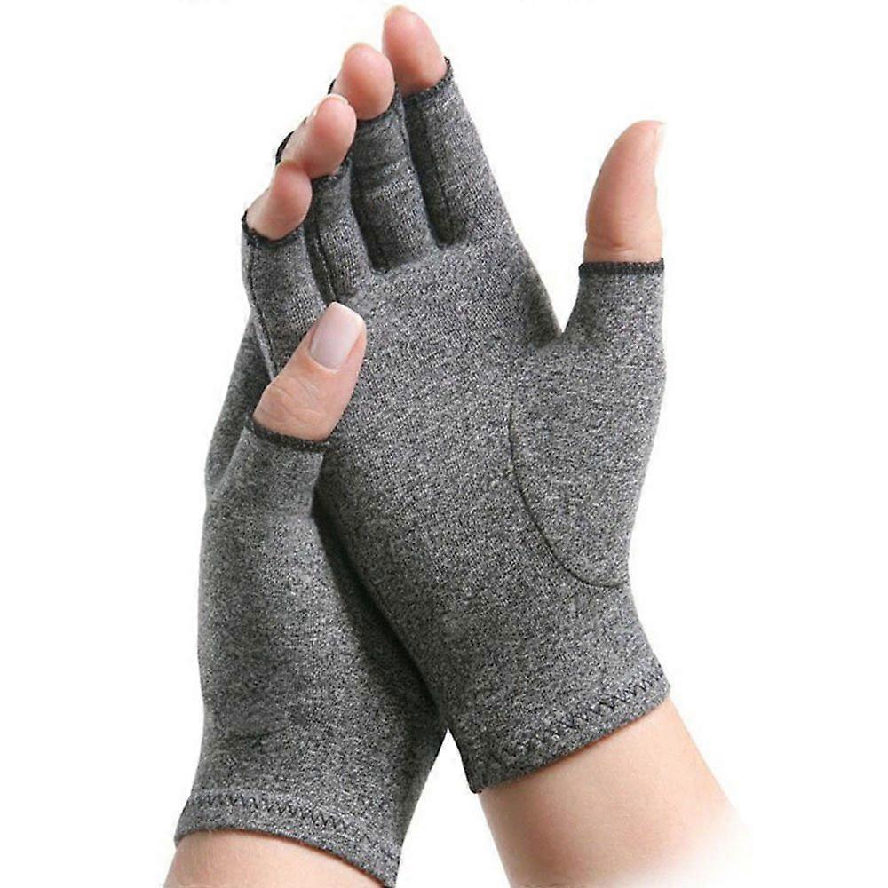 Arthritis Gloves Fingerless Compression for Pain Relief and Improved Circulation, Grey, Size S