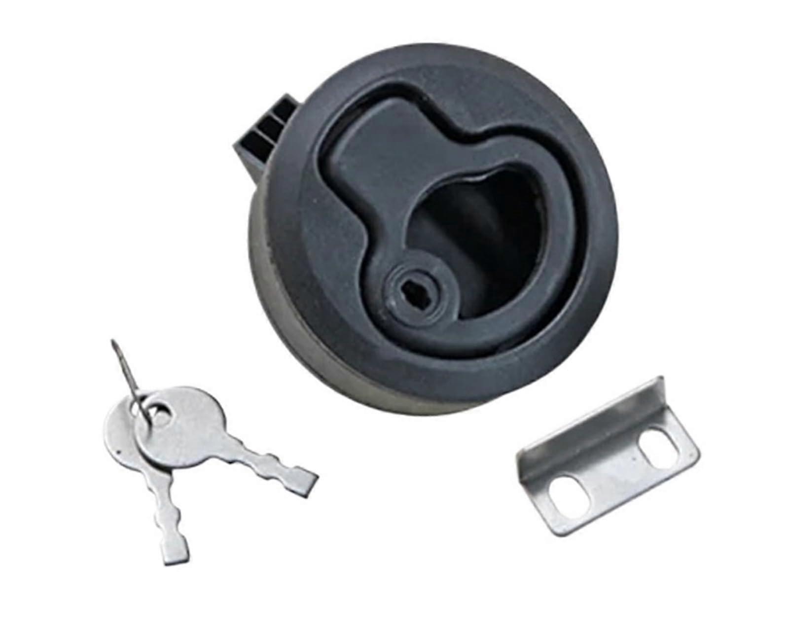Boat Door Latch 4pcs Black Round Durable Plastic Flush Pull for Caravan Cabinet and Drawer