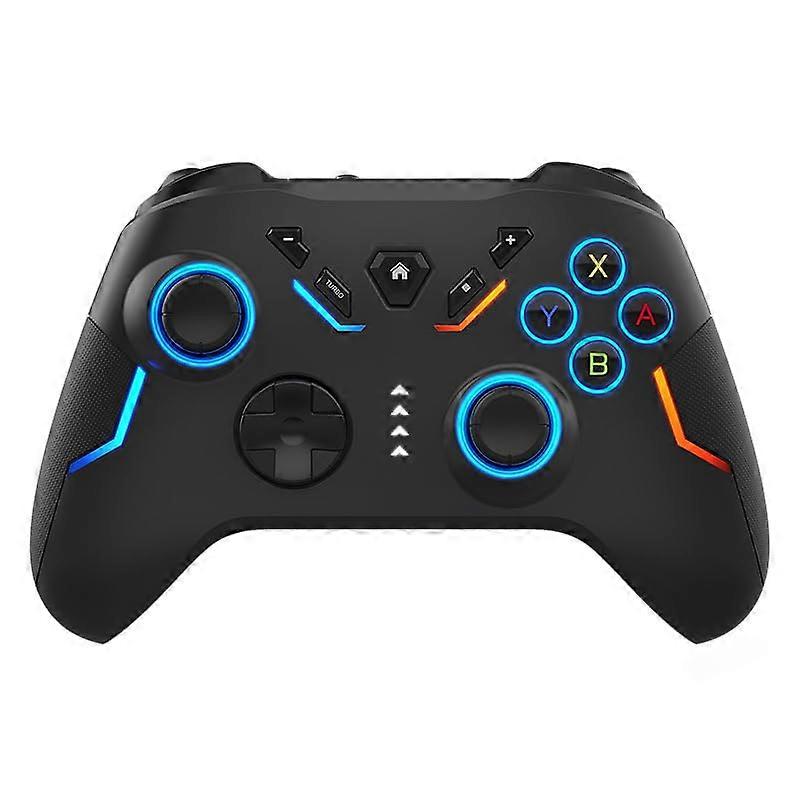 Wireless Controller with RGB Lighting and Macros for Switch and PC, 6Axis Gyro, Black