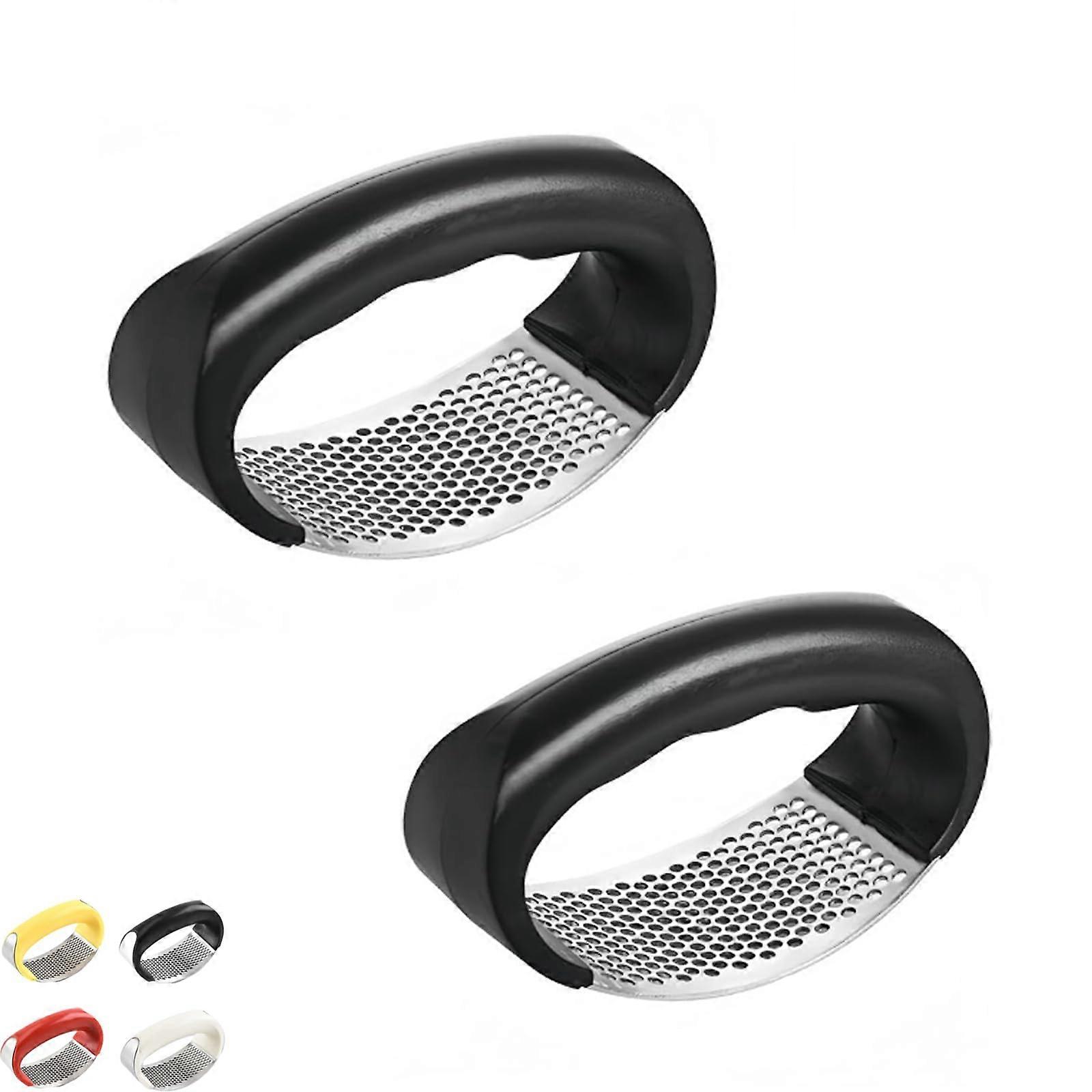 Stainless Steel Garlic Press Set 2pcs EasySqueeze RustResistant Mincer Tool for Kitchen