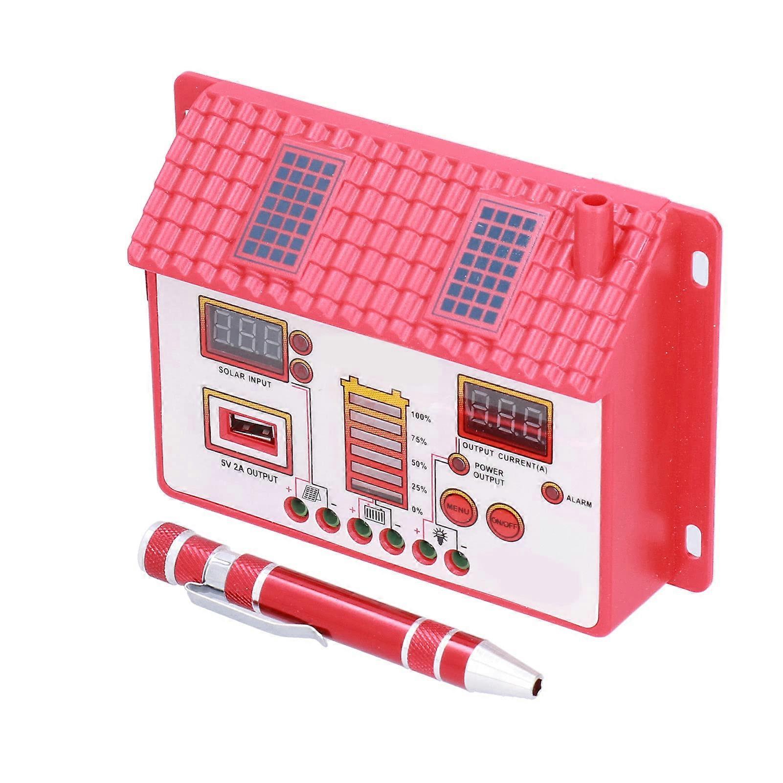 Solar Charge Controller 12V 24V Automatic Recognition 10A PWM Regulator with USB Charging for RV Boat