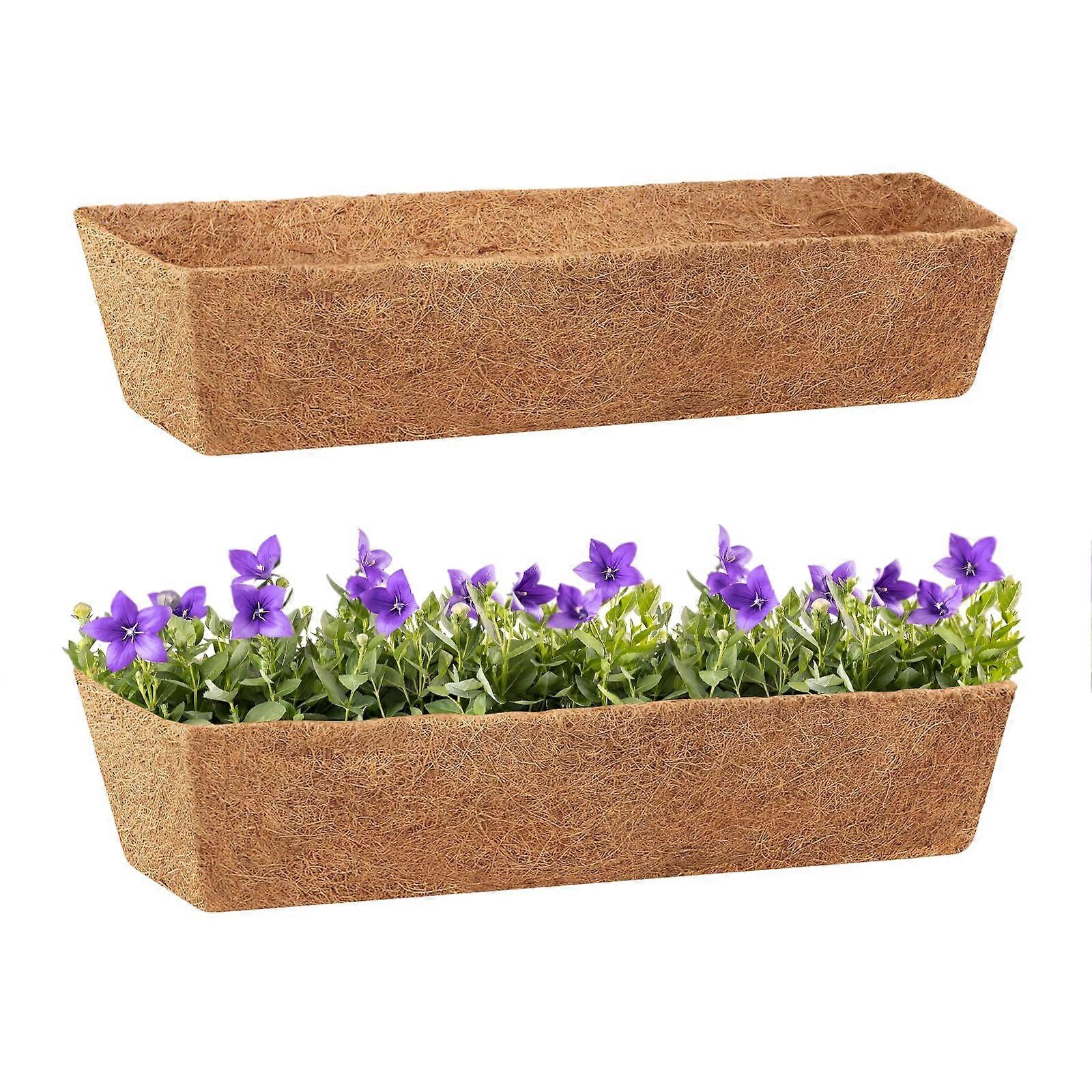 2 Pack 30 Inch Square Coco Liners with Moisture Retention, Durable Coconut Fiber Window Box Inserts