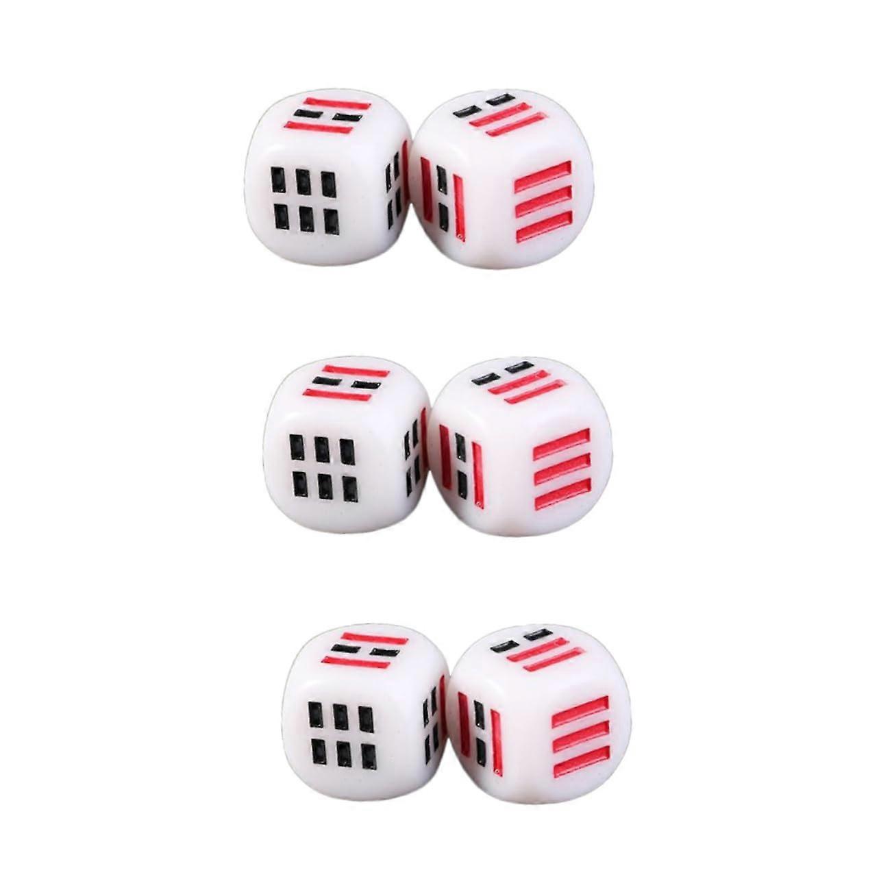 Acrylic Ba Gua Divination Dice Set for Fortune Telling, Durable Smooth Rolling Oracle Cubes