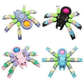 4er-Pack neue sensorische Zappelspielzeuge, verwandelbares Ketten-Pop-Spinnen-Fingerspitzenspielzeug, DIY-Zappelspinner für Geburtstagsparty-Geschenke für Kinder und Erwachsene