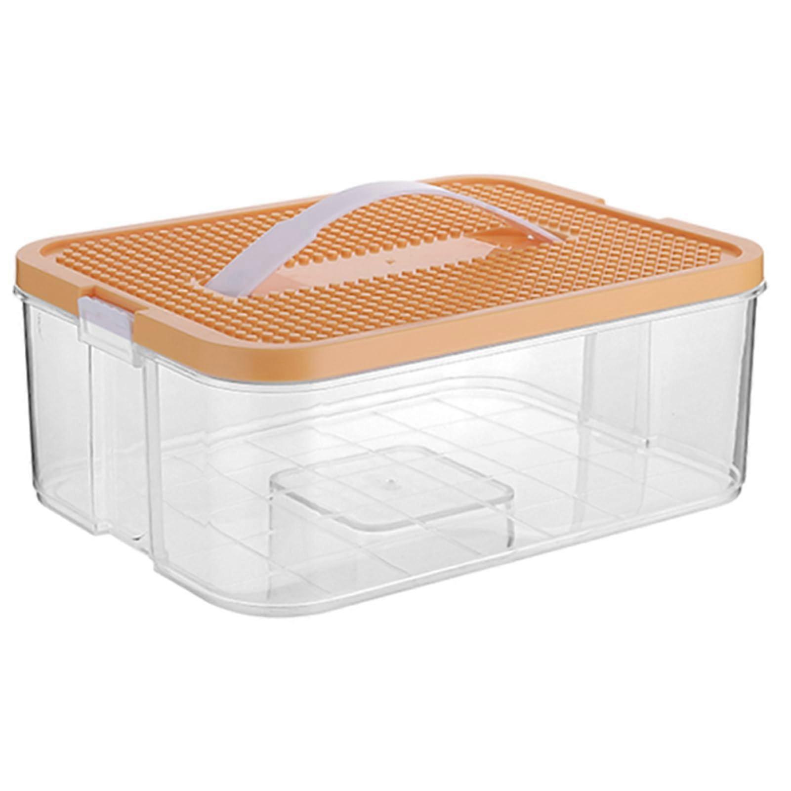 Stackable Building Block Storage Box with Compartments, Durable Dustproof Toy Brick Organizer
