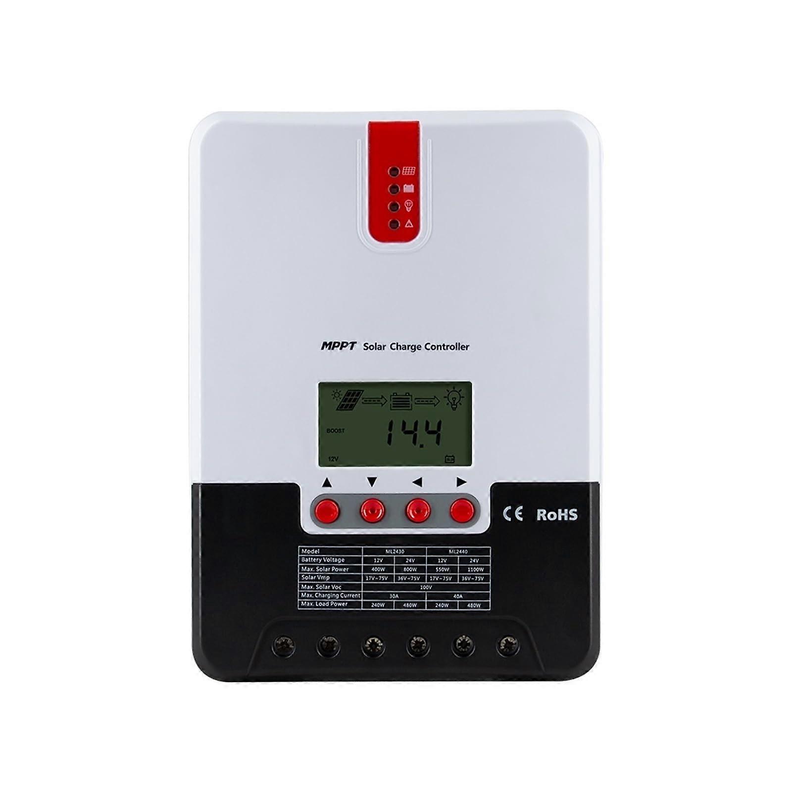 30A MPPT Solar Charge Controller 12V 24V Auto Detect for Battery Charging 100V Max Input