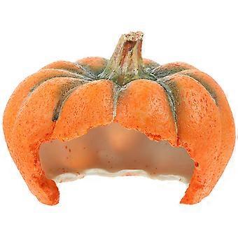 Grotta decorativa per acquario a forma di zucca in resina