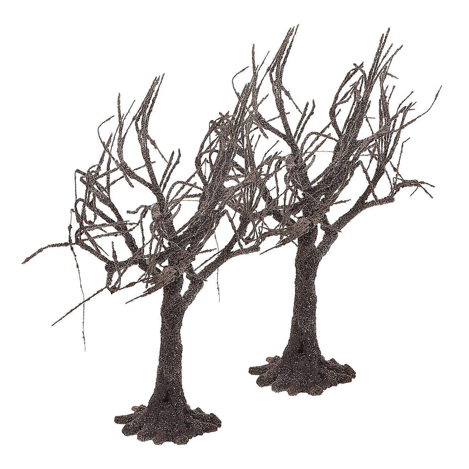 Sand Table Model Tree 2Pcs Realistic Tree Trunk for Model Railroad Scenery