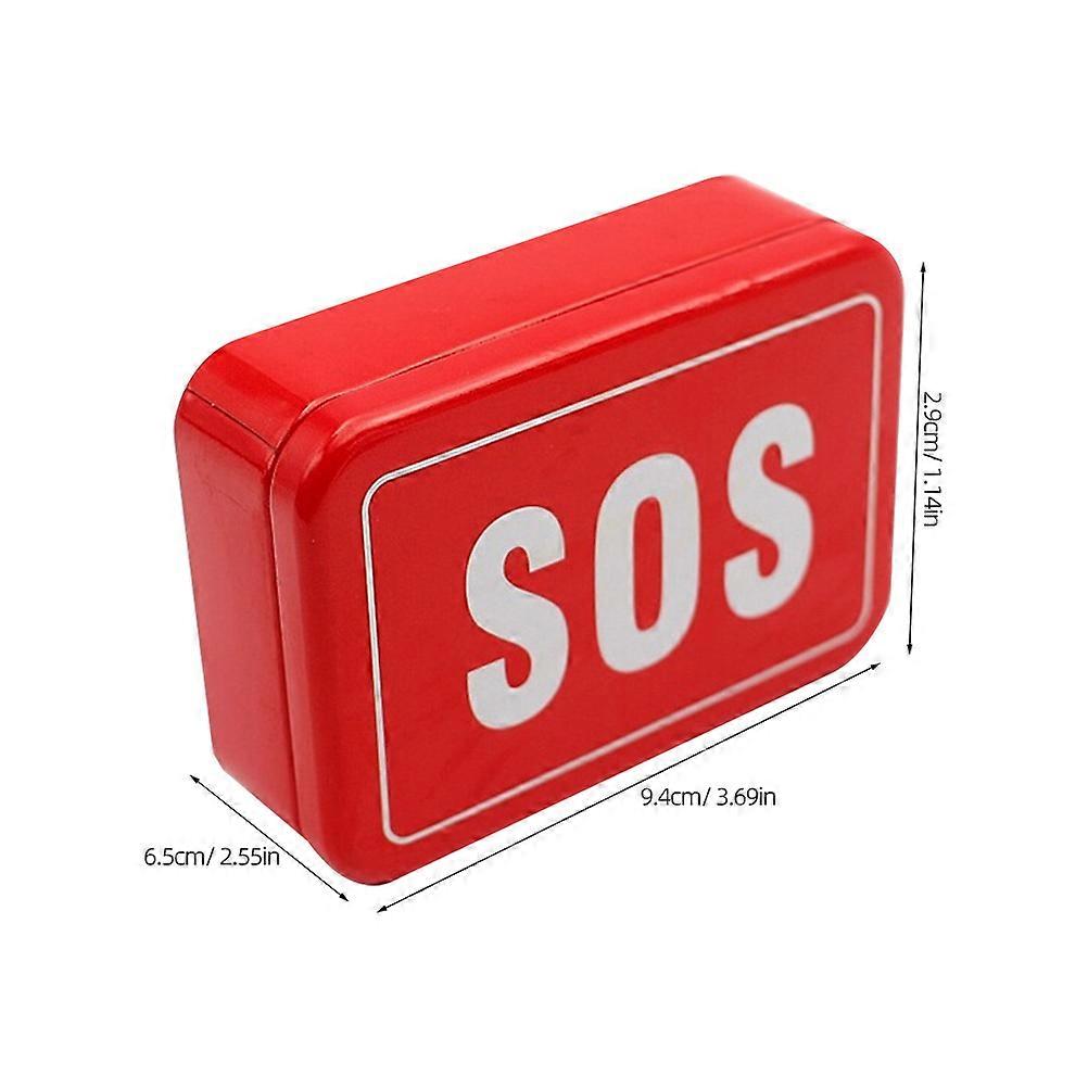 Survival Gear And Supplies Storage Case For Hiking Essentials Red Rectangular Metal Tool Accessories 1Set