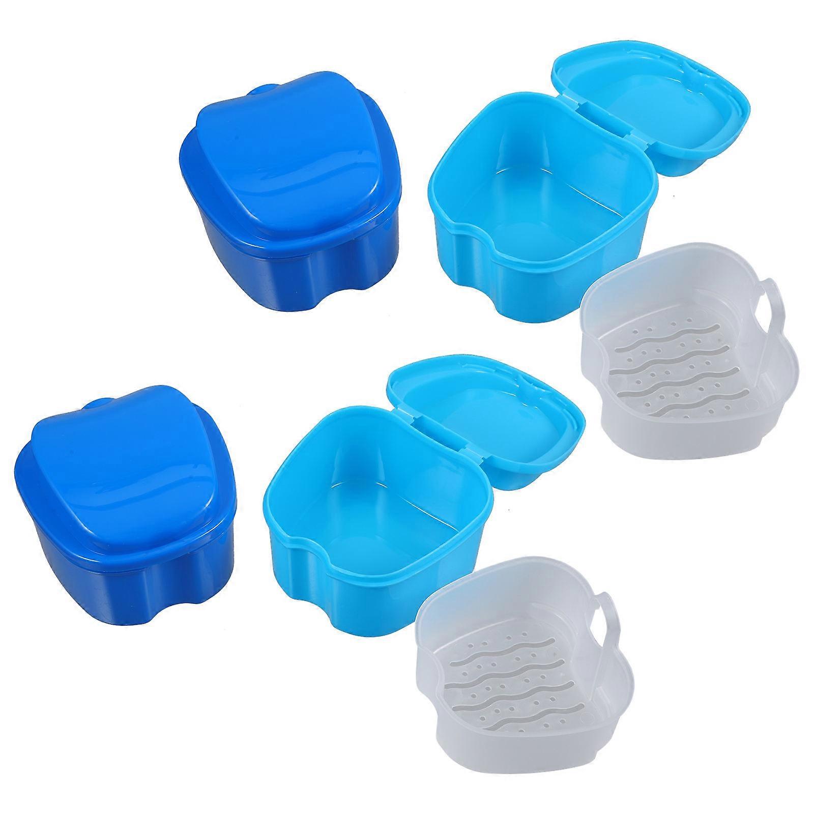 Denture Case Convenient Denture Container for Storage 4Pcs Durable Boxes
