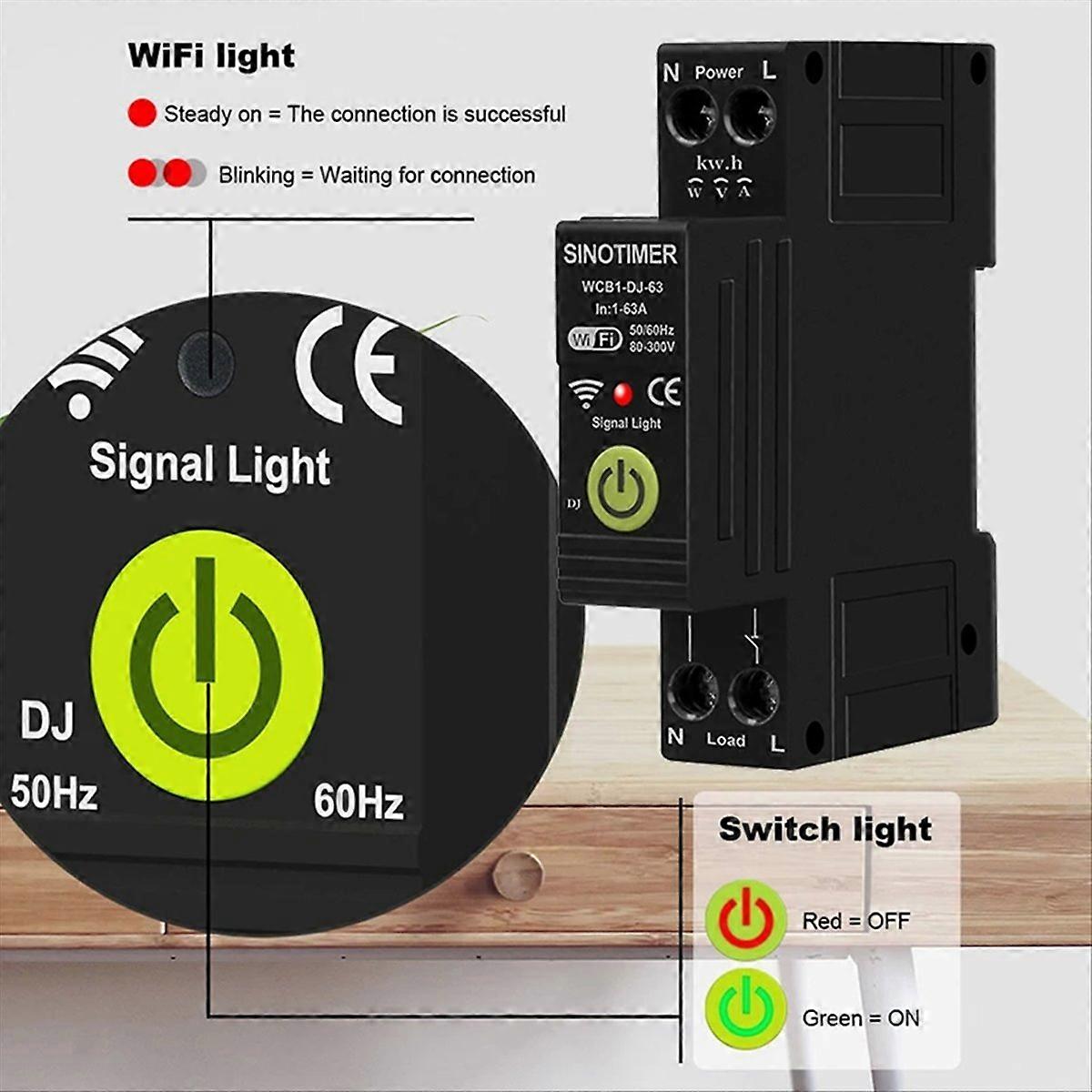 SINOTIMER WIFI Undervoltage Protector Bidirectional Energy Meter