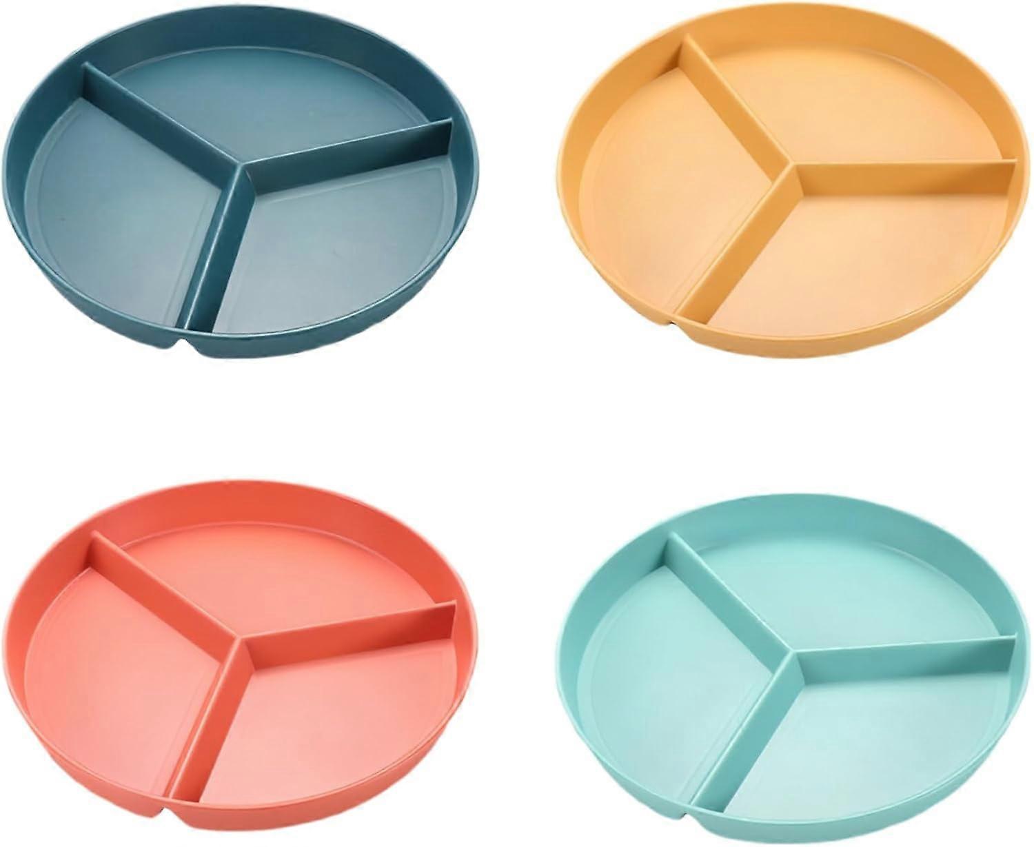 Wheat Straw Divided Plates Portion Control Reusable Plastic 4 Pack
