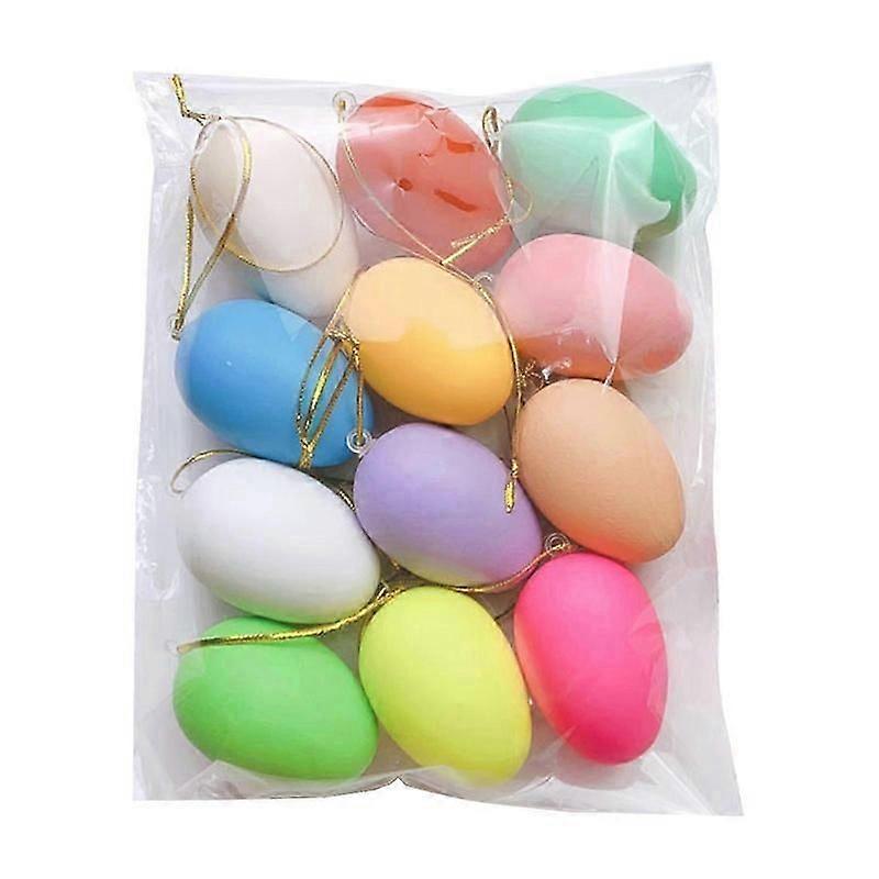 plastic easter decorations 12/24pcs tree hanging eggs for kids