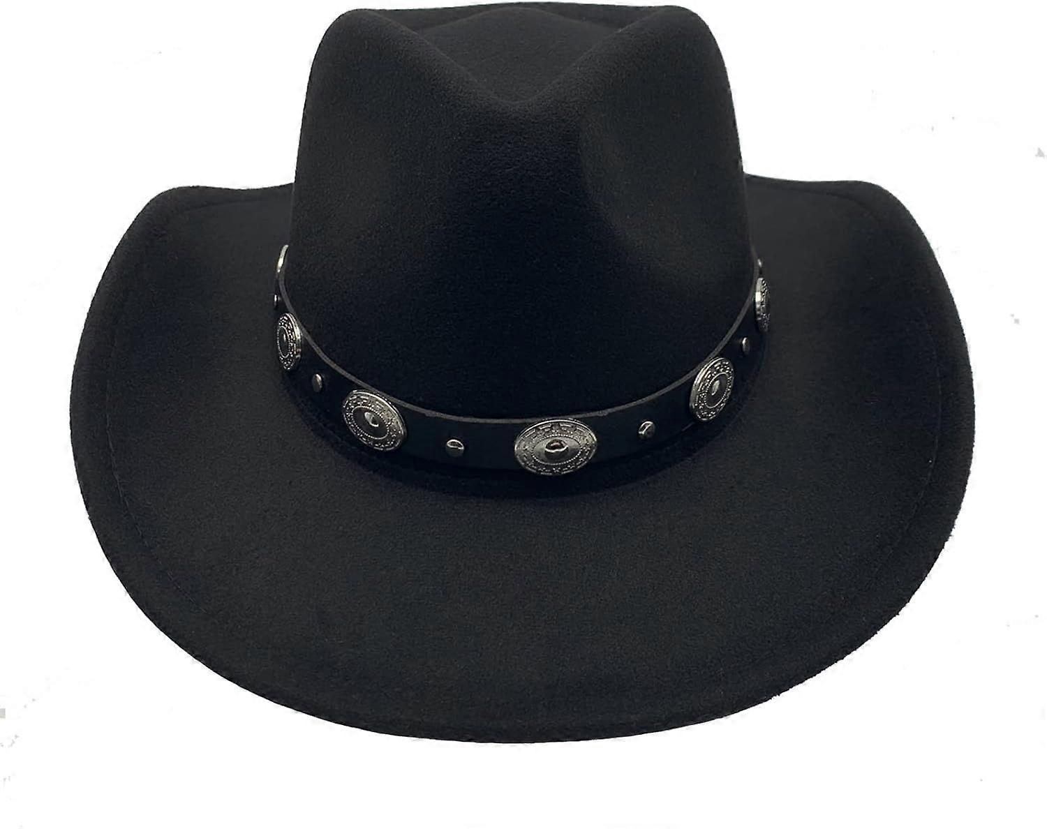 Adjustable Western Cowboy Felt Hat with Shapeable Brim