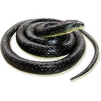 Realistische nep-rubberen slangen in zwart die er echt uitzien, grappig speelgoed, cobra van 124 cm lang.