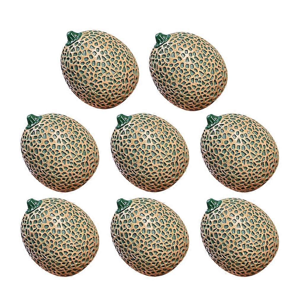Simulation Fruit Model Mini Artificial Cantaloupe for Decor 8Pcs Resin Set