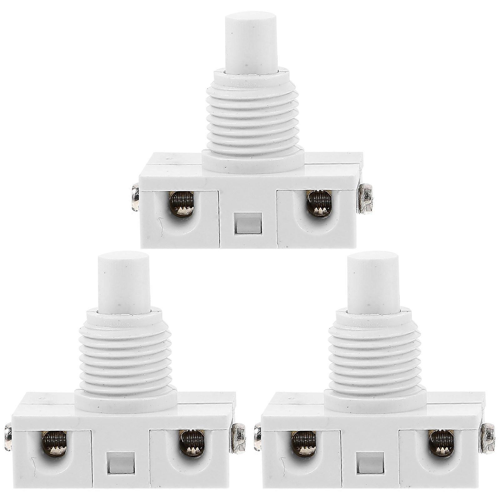 Self-Locking Push Button Switch Household Replacement with 3Pcs for Electronic Use