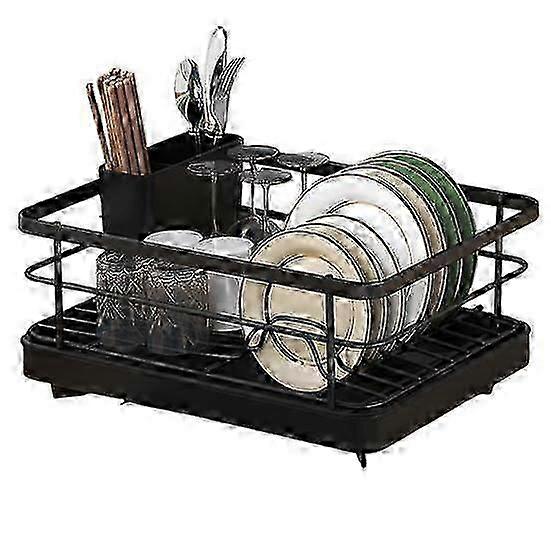 Large Capacity Dish Drying Rack with Auto-Drain & Non-Slip Design - Stable, Space-Saving, Easy Install