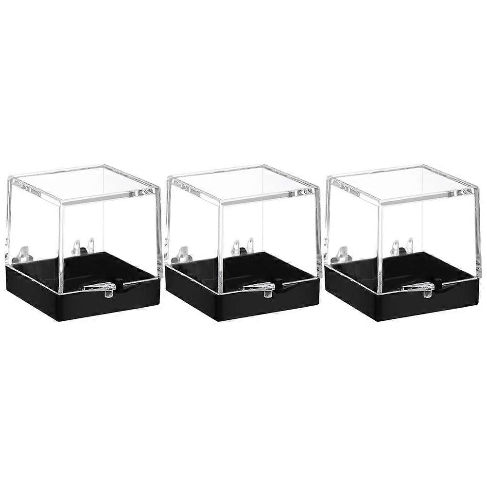 Specimen Display Boxes for Sample Storage 3Pcs Transparent Plastic Containers