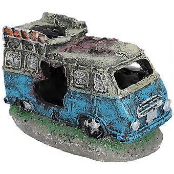 Aquarium Resin Ornament Car Wreck Decoration for Fish Tank 1 Piece