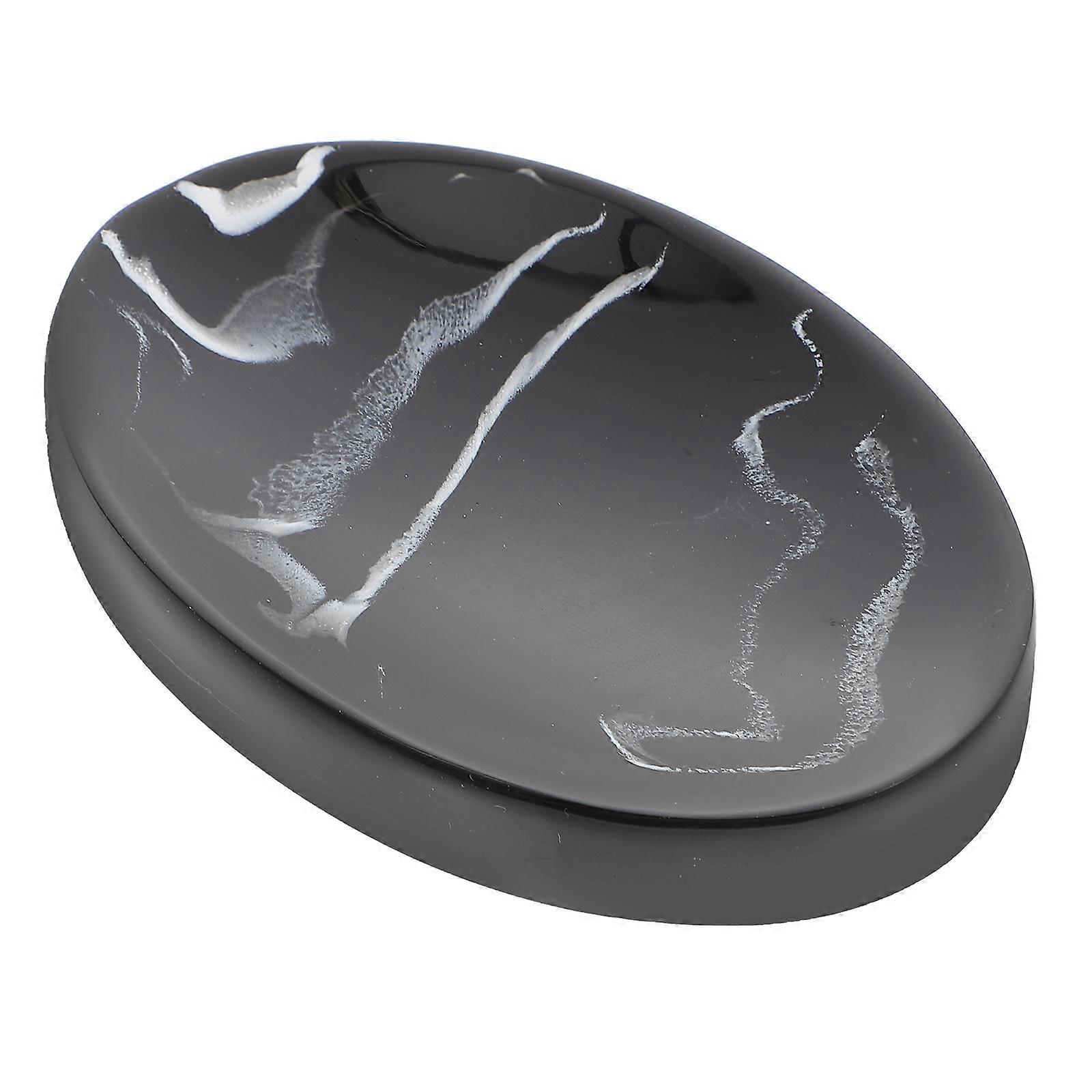 Black Marble Pattern Soap Holder Resin Soap Dish for Storage