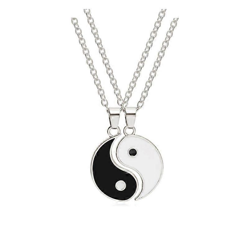 2Pcs Unique Drop Necklaces Alloy Tai Chi Pattern Lover