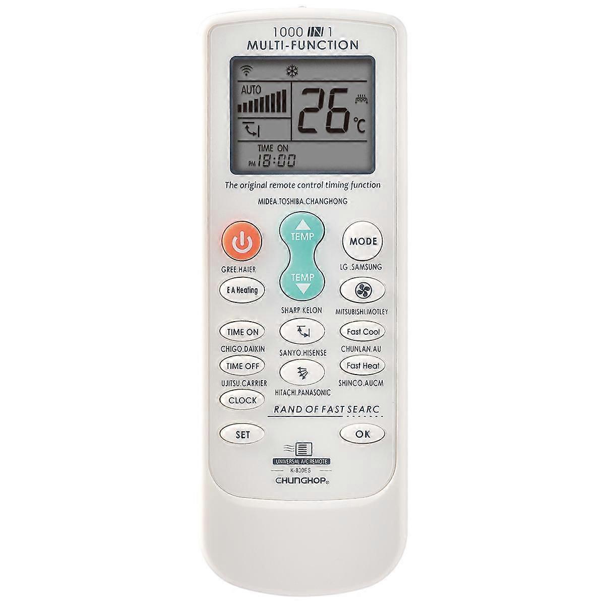 K-830ES Universal Air Conditioner Remote Control with Brand Button Pairing Function